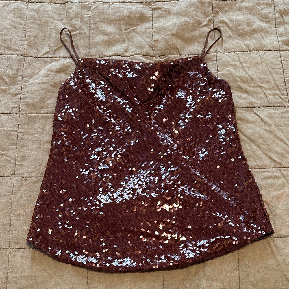 Cinq à Sept Sequin Camisole - Brown